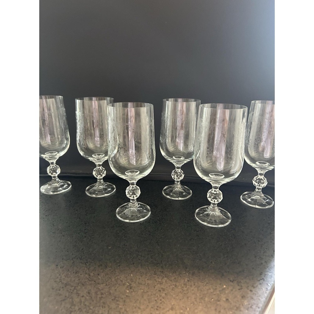 Vintage Bohemia Crystal In The Highly Collectible Cascade Pattern Set of 6